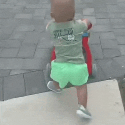 Toddler walking confidently